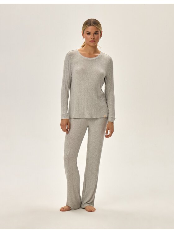 Esotiq Esotiq Piżama 42192 Szary Regular Fit