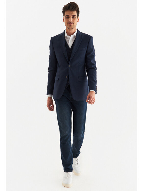 Pako Lorente Pako Lorente Marynarka P22WP-3X-030 Granatowy Slim Fit