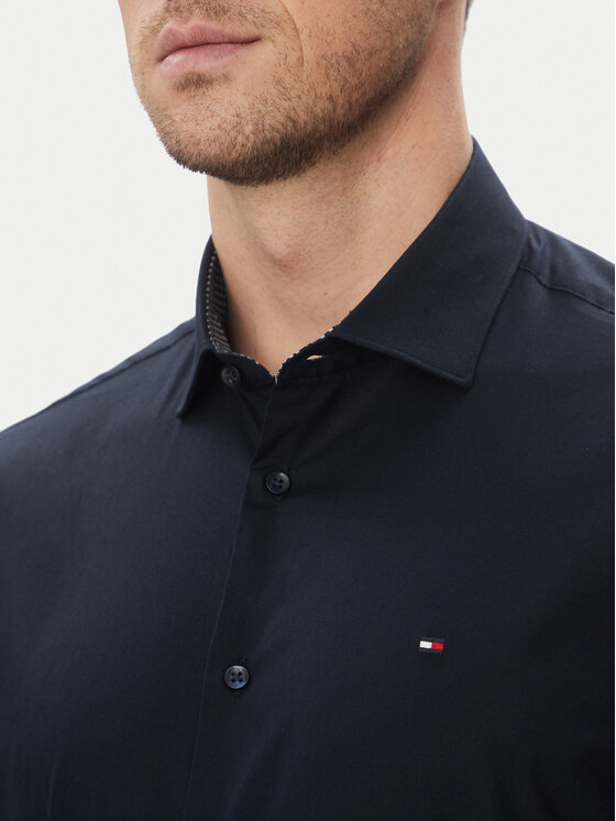 Tommy Hilfiger Tommy Hilfiger Koszula MW0MW39279 Granatowy Slim Fit