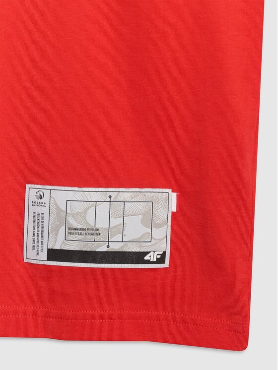4F 4F T-shirt 4FRAW25TTSHM3319-62S Rosso Regular Fit