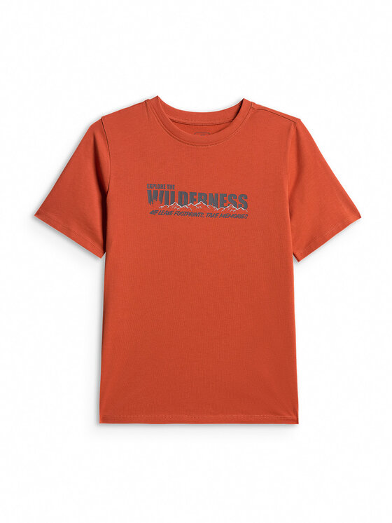 4F 4F T-Shirt ENJOY THE OUTDOORS Pomarańczowy Regular Fit