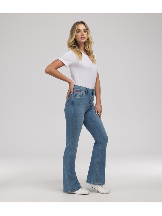 Lee Cooper Lee Cooper Jeansy JEANS D BECCA 2418 LIGHT USED Niebieski Bootcut Fit