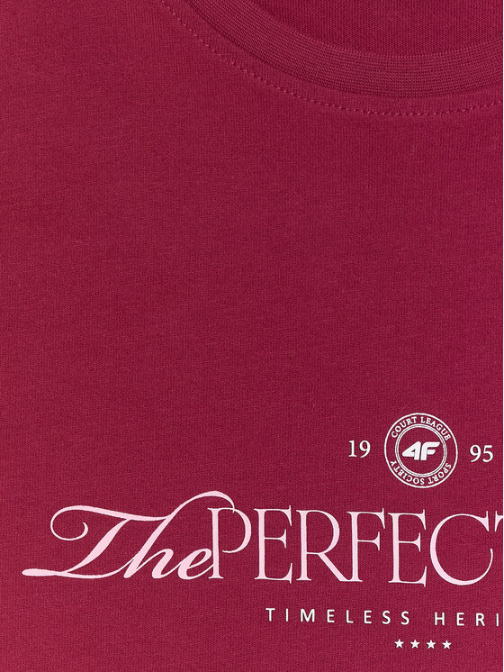 4F 4F T-Shirt COURT SOCIETY Bordowy Relaxed Fit