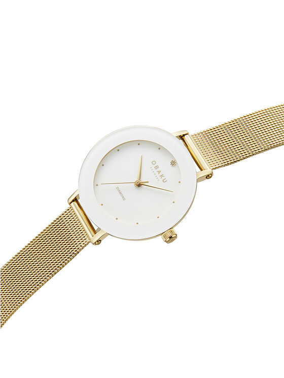 Obaku Obaku Zegarek V299LXGWMG-EJBGW+BRANSOLETA Złoty