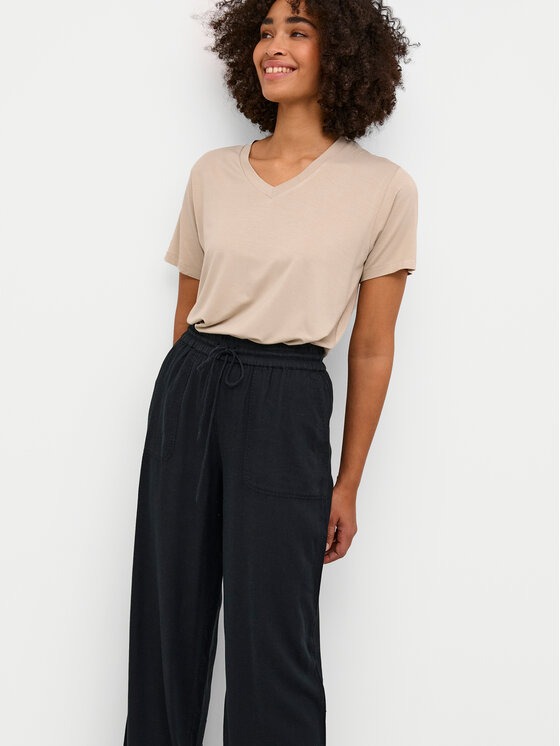 Kaffe Kaffe Spodnie materiałowe Milia 10508314 Czarny Loose Fit