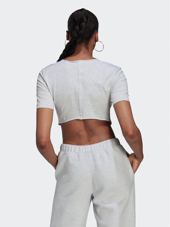 adidas adidas T-shirt Crop Loungewear HL9130 Siva Regular Fit
