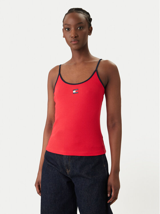 Tommy Jeans Tommy Jeans Felső DW0DW22261 Piros Slim Fit