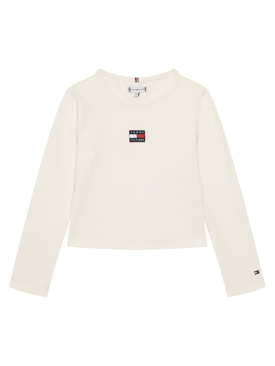 Tommy Hilfiger Tommy Hilfiger Μπλουζάκι KG0KG09065 S Εκρού Regular Fit