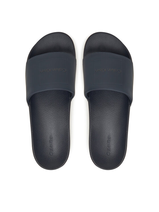 Calvin Klein Calvin Klein Şlapi Pool Slide W/ Ck Square HM0HM01754 Bleumarin
