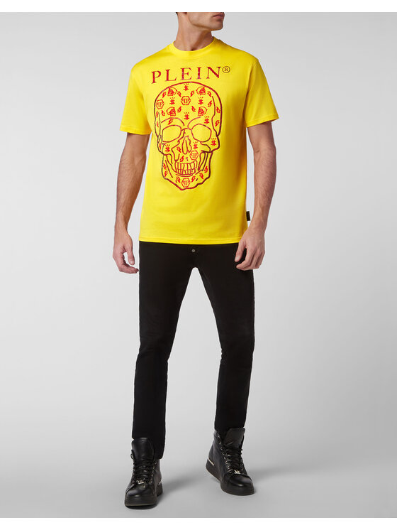 PHILIPP PLEIN PHILIPP PLEIN T-Shirt 177 Żółty Regular Fit