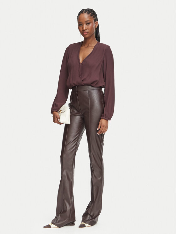 Elisabetta Franchi Elisabetta Franchi Nahkpüksid PA-188-66E2-V350 Tumepruun Regular Fit