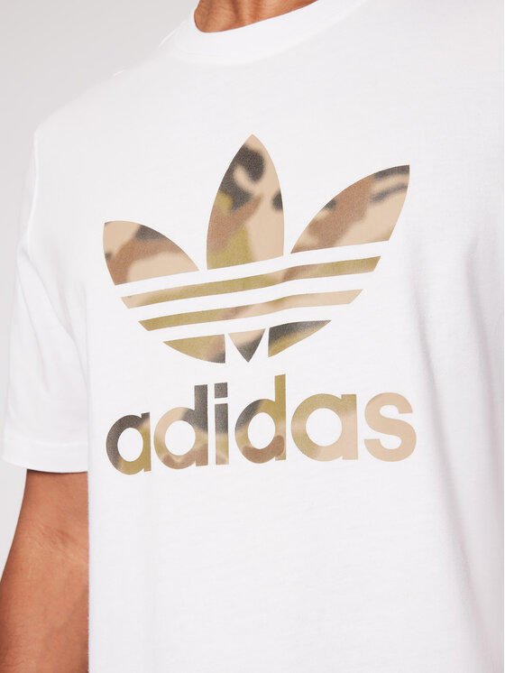 adidas adidas Футболка Camo Trefoil Tee GN1855 Білий Regular Fit