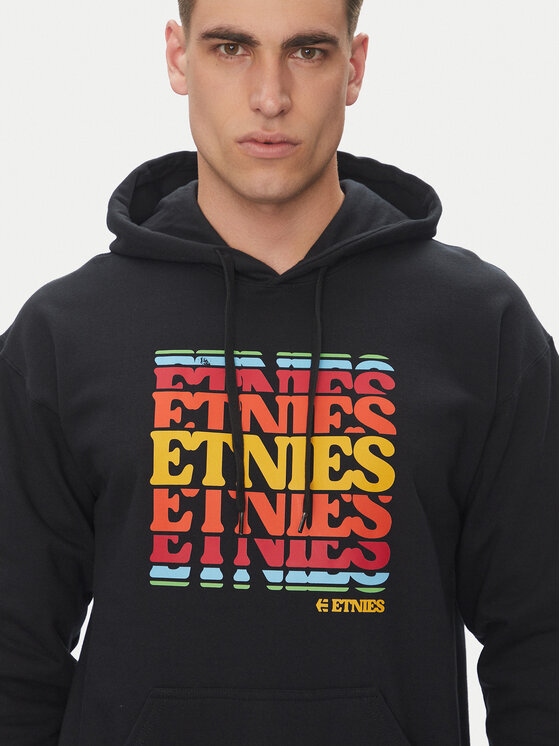 Etnies Etnies Mikina Retro Stack 4130004134 Černá Regular Fit