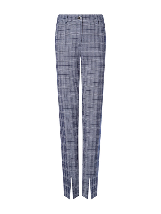 QUIOSQUE QUIOSQUE Kalhoty z materiálu QUIOSQUE 3TP002822 Tmavomodrá Regular Fit