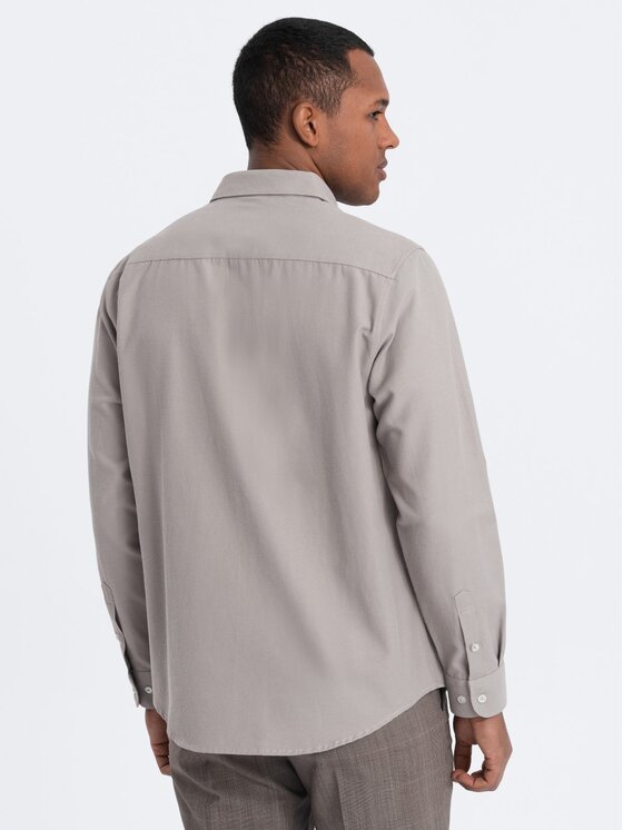Ombre Ombre Koszula OM-SHCS-0148 Szary Regular Fit