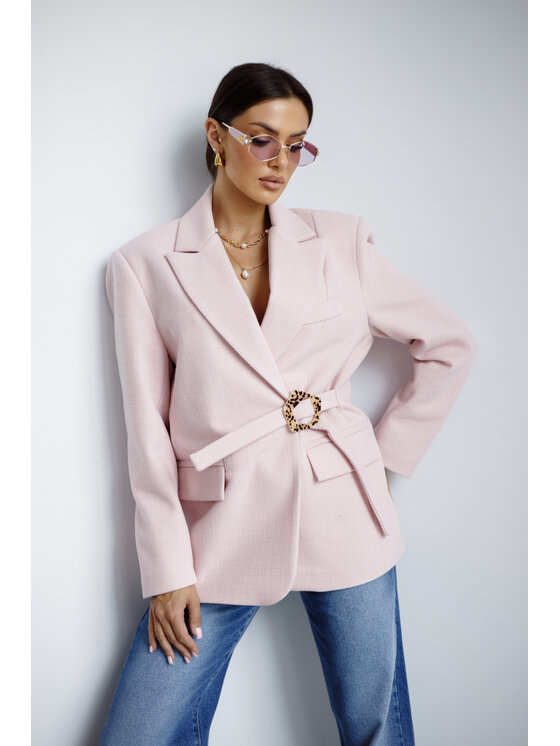 LilaLou LilaLou Marynarka Whisper Różowy Regular Fit