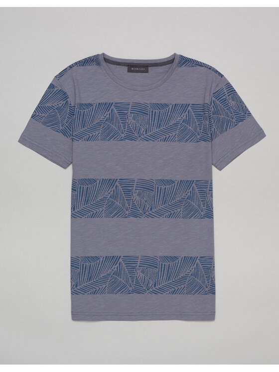Borgio Borgio T-Shirt caltagirone Niebieski Super Slim Fit