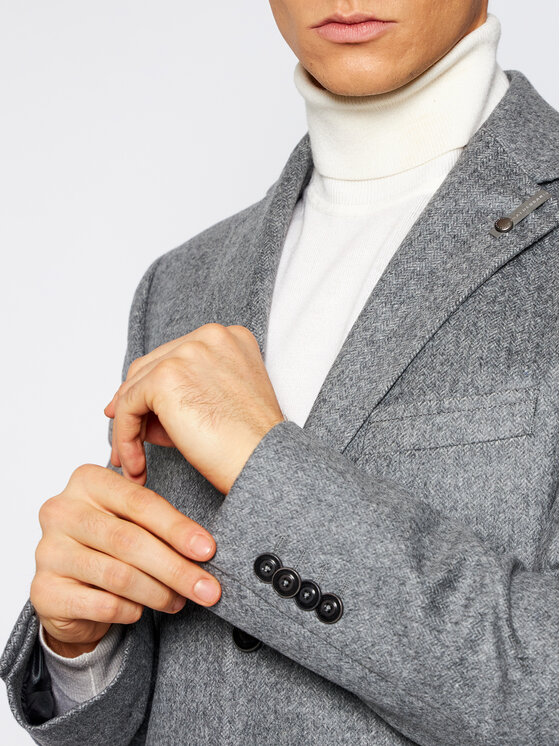 Baldessarini Baldessarini Cappotto di lana Duncan 18654 8891 Grigio Regular Fit