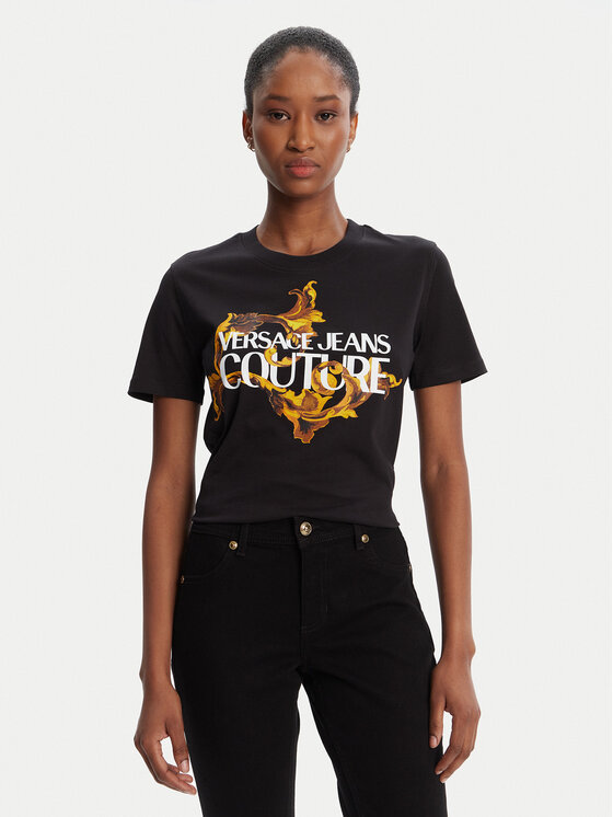 Versace Jeans Couture Versace Jeans Couture T-Shirt 79HAHE06 CJ00E Czarny Regular Fit
