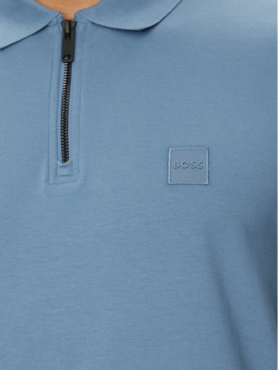 BOSS BOSS Polokošile Passerzip 50537507 Světle modrá Slim Fit