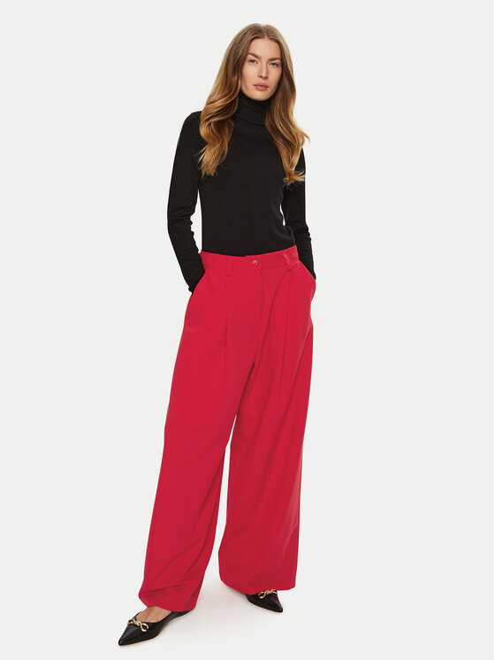Imperial Imperial Spodnie palazzo P5B8IIC Czerwony Wide Leg