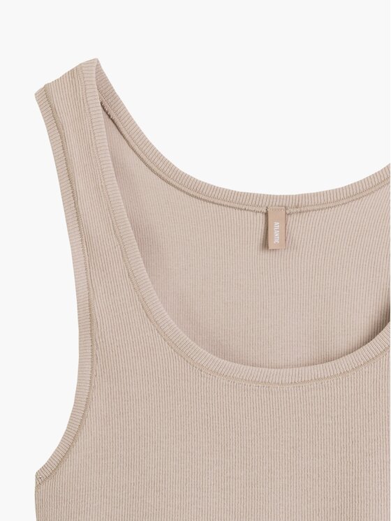 Atlantic Atlantic Top ribbed Beżowy Regular Fit