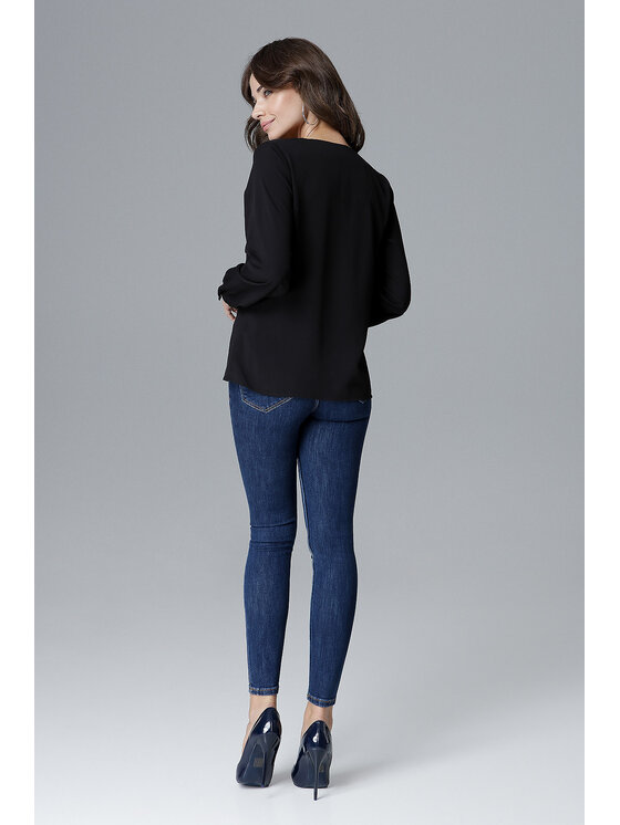 Lenitif Lenitif Blusa L023 Nero Regular Fit