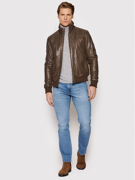 Serge Pariente Serge Pariente Geacă de piele Soul Maro Regular Fit