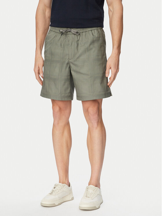 BOSS Pantalon scurți din material Sandrew 50559371 Gri închis Regular Fit