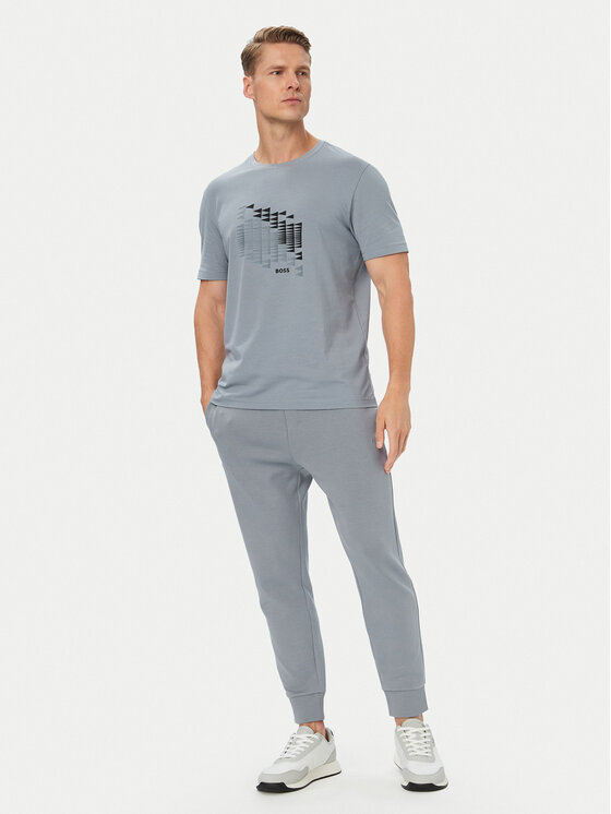 BOSS BOSS T-shirt Network Flag 50566853 Grigio Regular Fit