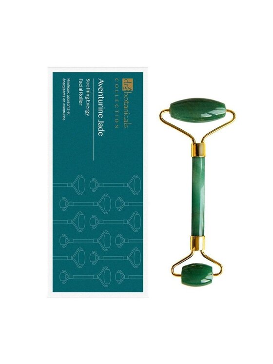 Dr Botanicals Dr Botanicals Zestawienie zielonego jadeitu z energetycznymi wałkami do masażu twarzy (złoty uchwyt) Masażer