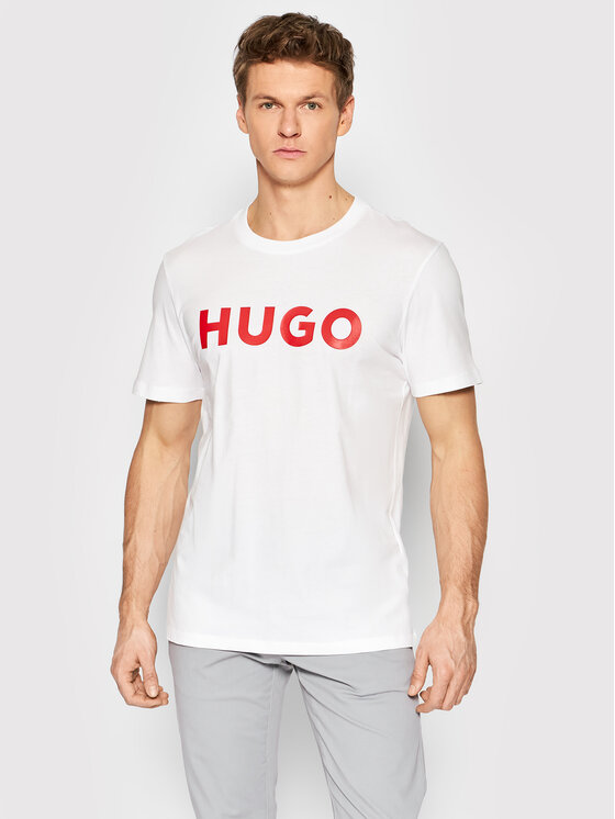 HUGO Hugo Marškinėliai Dulivio 50467556 Balta Regular Fit
