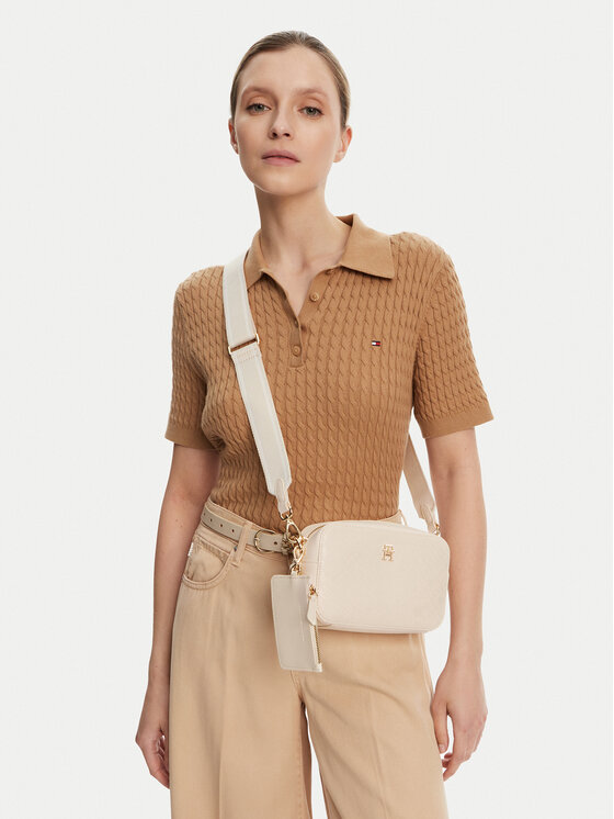 Tommy Hilfiger Tommy Hilfiger Geantă Th Distinct Camera Bag Mono AW0AW17221 Bej
