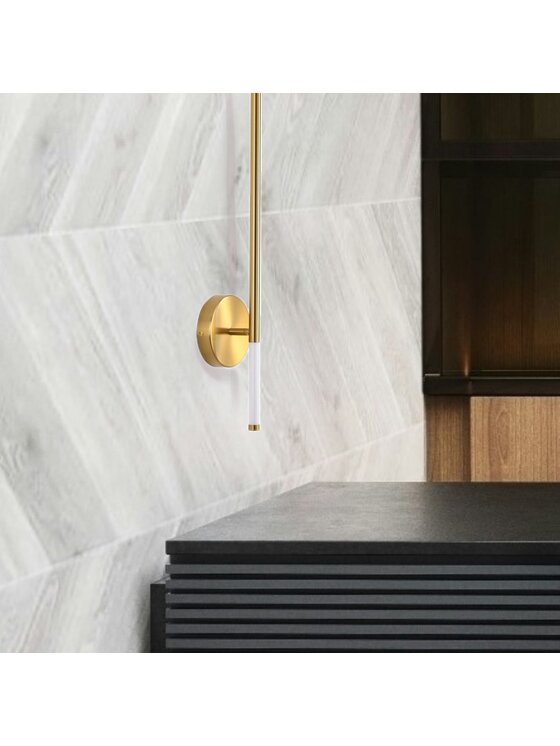 MIAhome MIAhome Kinkiet Lampa ścienna FRESCO LED złota 125 cm Złoty