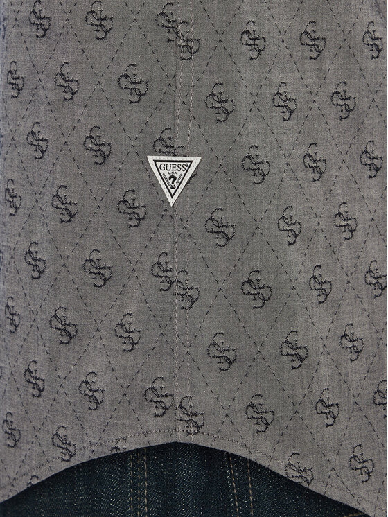 Guess Guess Koszula M6GH18 W1713 Szary Regular Fit
