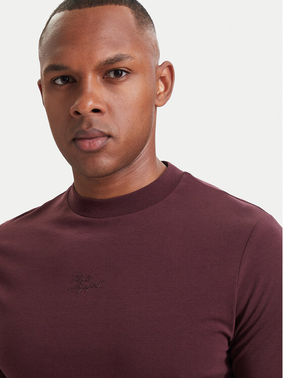 KARL LAGERFELD KARL LAGERFELD T-Shirt 755040 564235 Bordowy Regular Fit