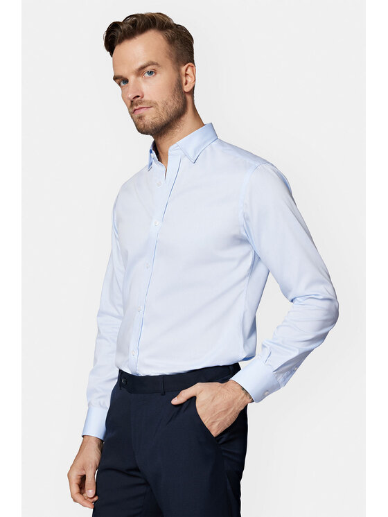 Lancerto Lancerto Koszula Dana KO073123000032 Błękitny Slim Fit