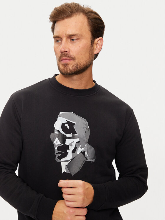 KARL LAGERFELD KARL LAGERFELD Majica dugih rukava 705060 544942 Crna Regular Fit