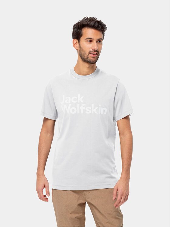 Jack Wolfskin T-krekls Essential Logo T 1809591 Balts Regular Fit