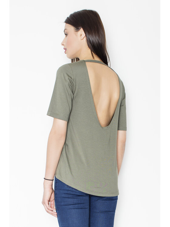 FIGL FIGL Blúzka M436 Kaki Regular Fit
