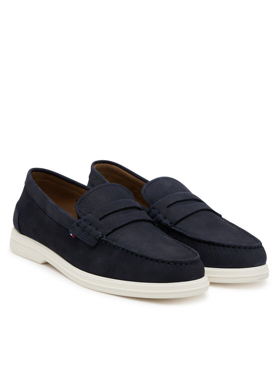 Tommy Hilfiger Tommy Hilfiger Mokasíny Nubuck P Loafer FM0FM05350 Tmavomodrá