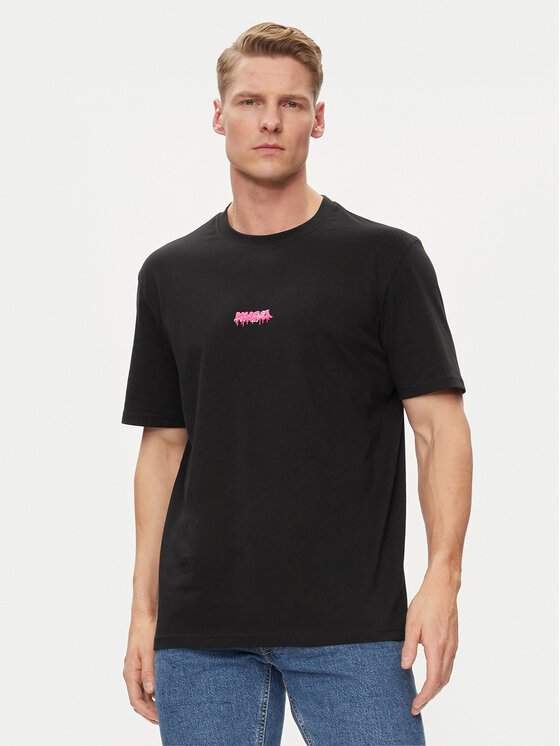 HUGO Hugo T-Shirt Dindion 50509966 Schwarz Relaxed Fit
