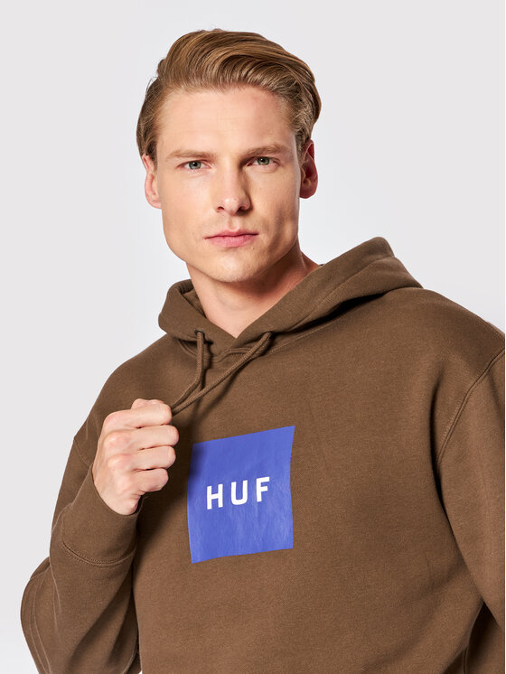 HUF HUF Majica dugih rukava Essentials Box Logo PF00465 Smeđa Regular Fit