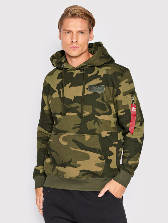 Alpha Industries Alpha Industries Bluza Back Print 178318C Zielony Regular Fit