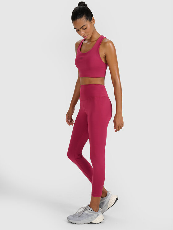 4F 4F Legginsy MULTI ACTIVE Bordowy Slim Fit