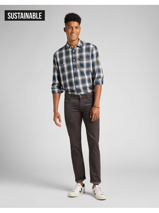 Lee Lee Pantaloni di tessuto DAREN ZIP FLY Marrone Regular Fit