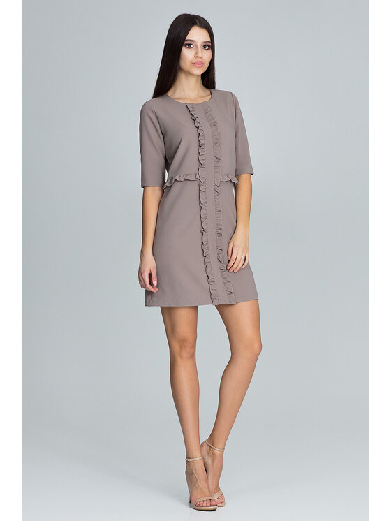 FIGL FIGL Šaty M618 Hnedá Regular Fit