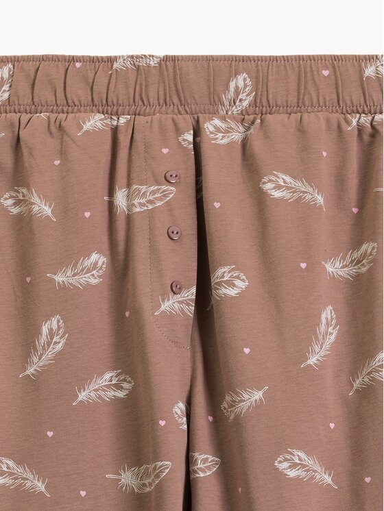 Atlantic Atlantic Piżama Feathers Różowy Regular Fit