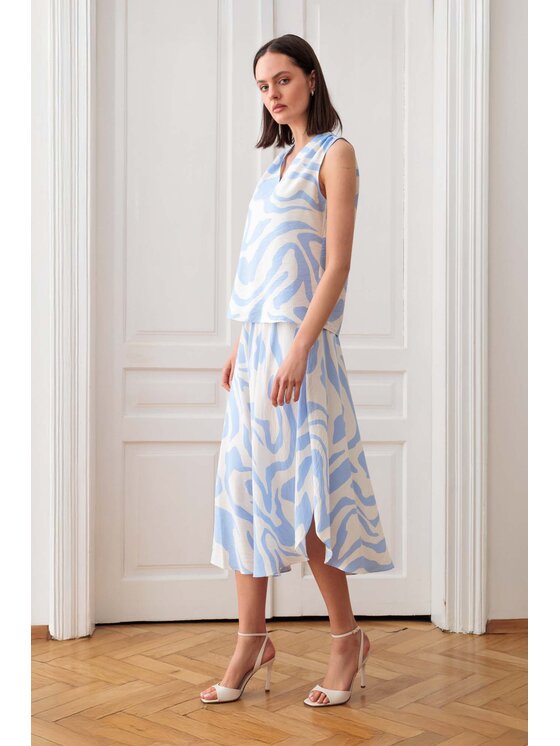EMOI EMOI Bluzka letnia bez rękawów Niebieski Feminine Fit