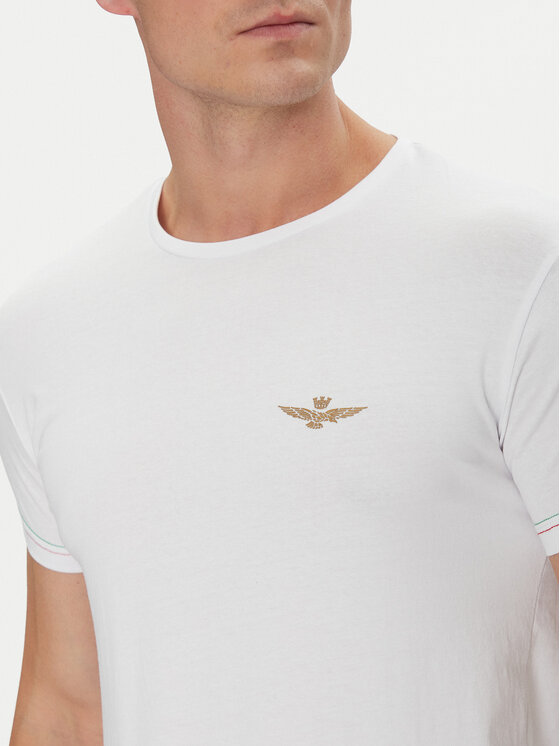 Aeronautica Militare Aeronautica Militare Tričko AM1UTI003 Biela Regular Fit